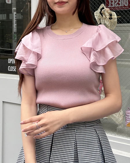異素材フリルノースリニット｜INGNI(イング) 公式通販｜INGNI STORE