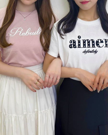 INGNI（イング） パールロゴTシャツ／A ﾗｲﾄﾋﾟﾝｸ
