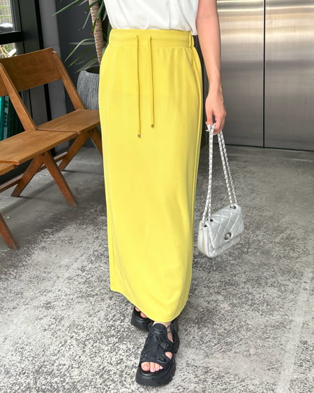 INGNI(イング) リップルナロースカート/A マスタード