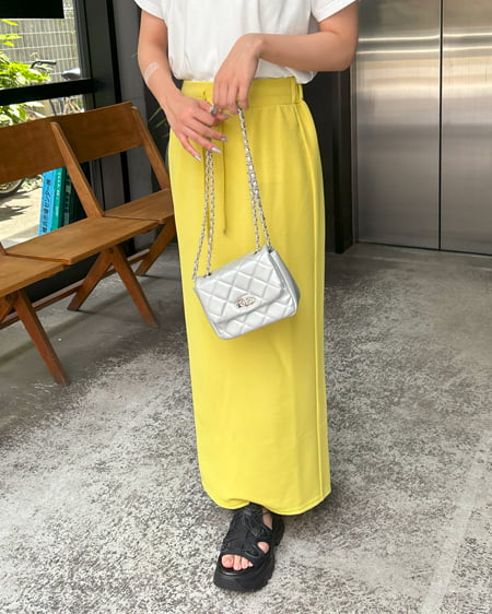 INGNI(イング) リップルナロースカート/A マスタード