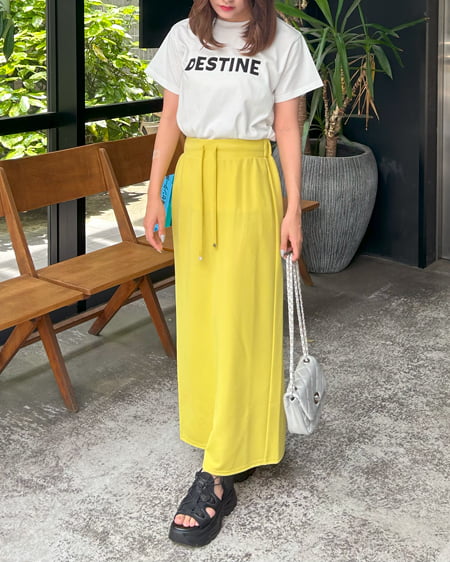 INGNI(イング) リップルナロースカート/A マスタード