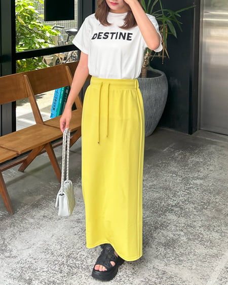 INGNI(イング) リップルナロースカート/A マスタード