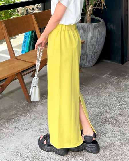 INGNI(イング) リップルナロースカート/A マスタード