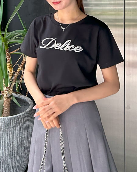 INGNI（イング） パールロゴTシャツ ｸﾛ