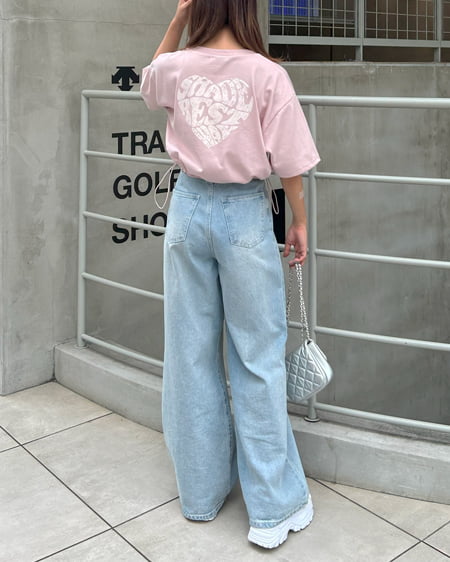 INGNI（イング） 裾ドロストBackハートショートTシャツ ﾋﾟﾝｸ