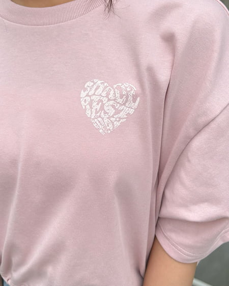 INGNI（イング） 裾ドロストBackハートショートTシャツ ﾋﾟﾝｸ
