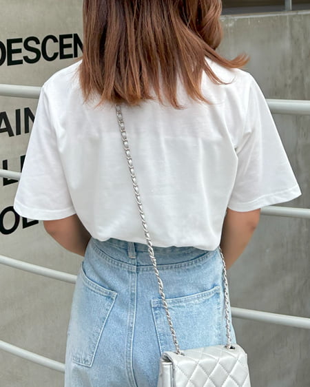 INGNI（イング） 箔プリントロゴTシャツ ｵﾌﾎﾜｲﾄ