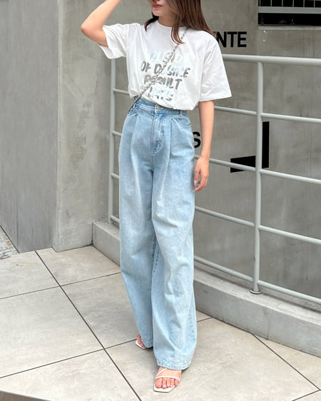 INGNI（イング） 箔プリントロゴTシャツ ｵﾌﾎﾜｲﾄ