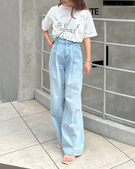 INGNI（イング） 箔プリントロゴTシャツ ｵﾌﾎﾜｲﾄ