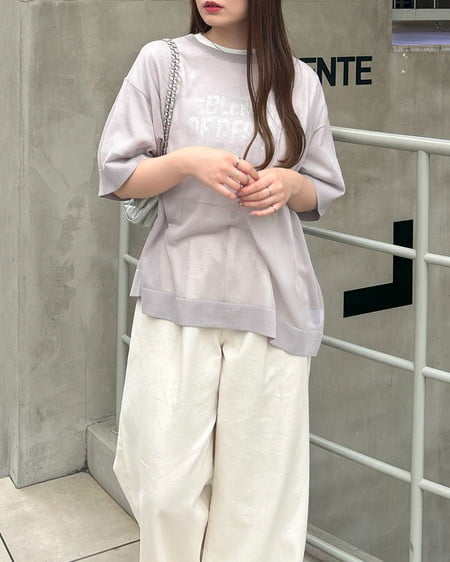 INGNI（イング） 箔プリントロゴTシャツ ｵﾌﾎﾜｲﾄ