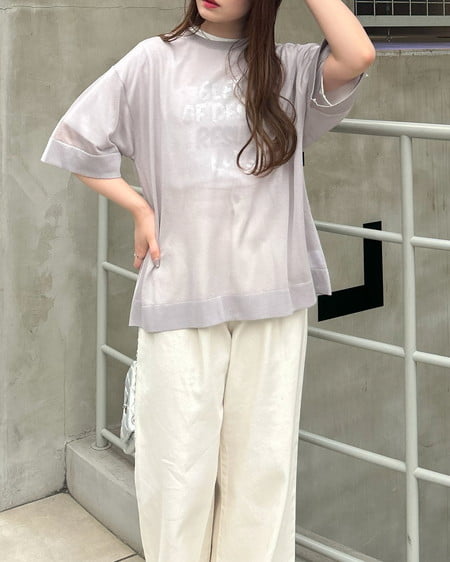 INGNI（イング） 箔プリントロゴTシャツ ｵﾌﾎﾜｲﾄ