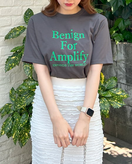 INGNI（イング） カラーレターロゴTシャツ ｽﾐｸﾛ/ｸﾞﾘｰﾝ