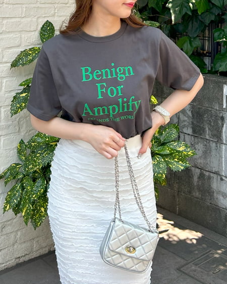 INGNI（イング） カラーレターロゴTシャツ ｽﾐｸﾛ/ｸﾞﾘｰﾝ