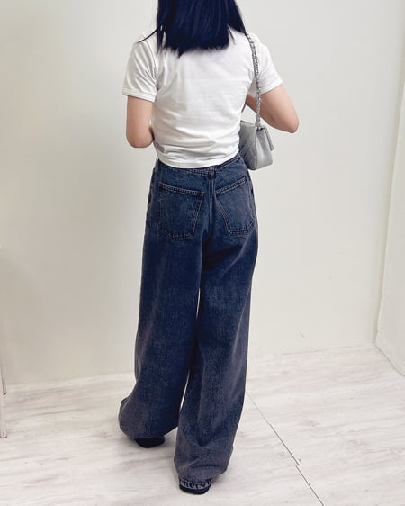INGNI（イング） ウエストタックデニムパンツ ｸﾞﾚｰ
