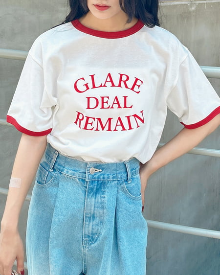 INGNI（イング） リンガーロゴTシャツ ｵﾌﾎﾜｲﾄ/ｱｶ