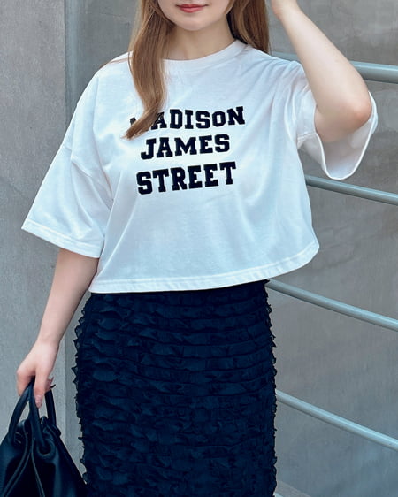 INGNI（イング） シンプルロゴショートTシャツ ｵﾌﾎﾜｲﾄ/ｸﾛ