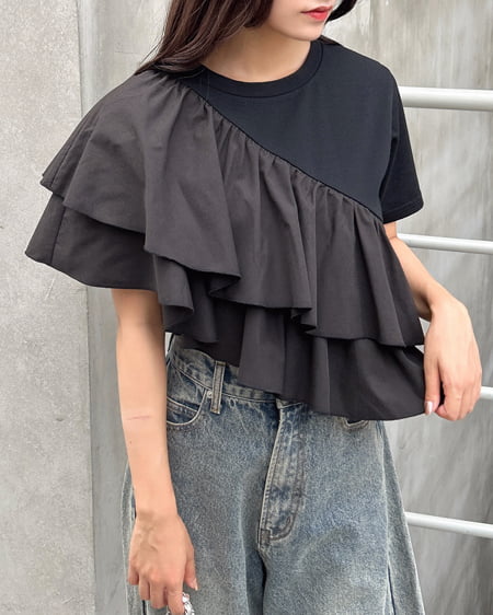 リボンロゴロングTシャツ(120cm オフ ホワイト): ジュニア