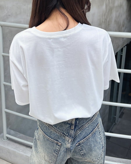 INGNI（イング） ロック転写プリントTシャツ ｵﾌﾎﾜｲﾄ/ｱｶ