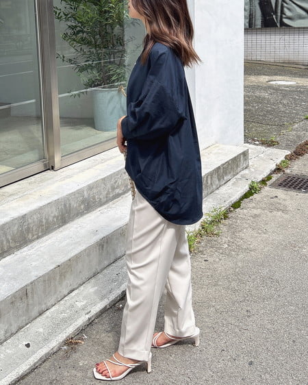INGNI（イング） パール付き裾タックスキッパー7分袖シャツ ｺﾝ