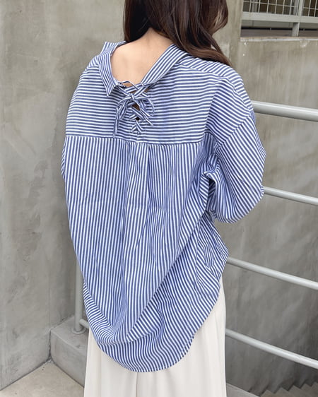 INGNI(イング) 【WEB限定】Backレースアップタケノコタックシャツ（ＯＵＴＬＥＴ）