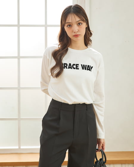 INGNI（イング） アソートロゴロングTシャツ ｵﾌﾎﾜｲﾄ/ｸﾛ