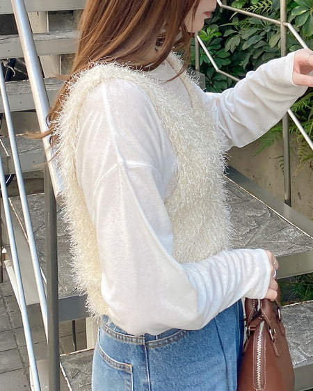 INGNI（イング） シャギーニットビスチェ ｱｲﾎﾞﾘｰ