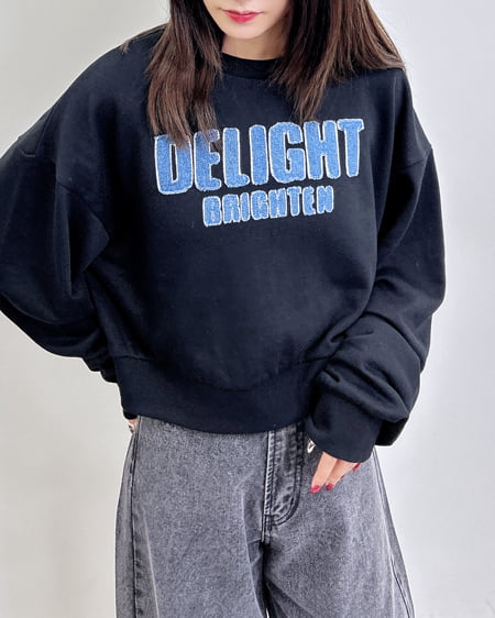 デニム貼付スウェットショートトップス（ＯＵＴＬＥＴ）