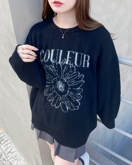 INGNI(イング) 花柄ジャガードニット/A コン