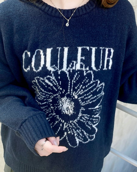 INGNI(イング) 花柄ジャガードニット/A コン