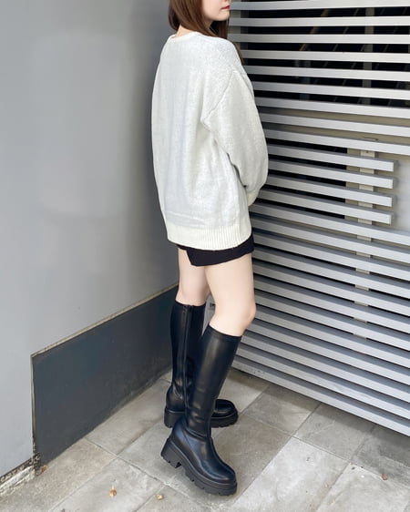 INGNI(イング) 花柄ジャガードニット/A オフホワイト