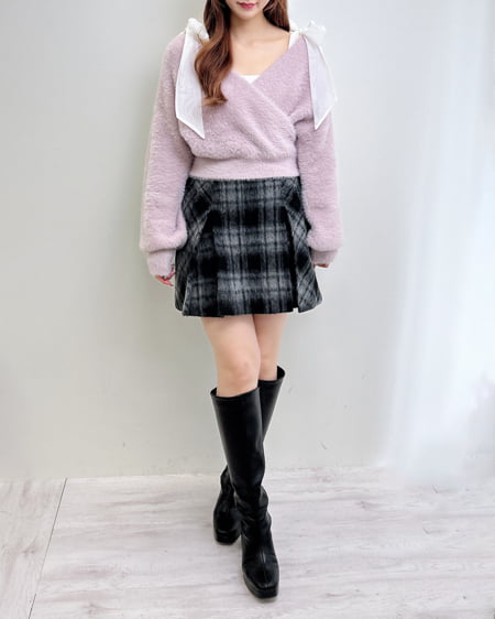 INGNI（イング） フェザーカシュクールニット ﾋﾟﾝｸ