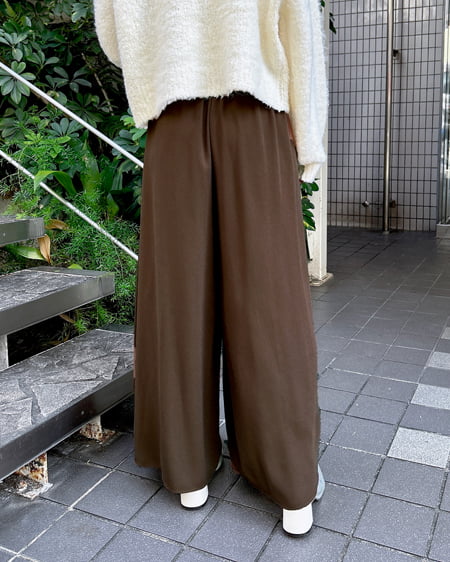INGNI(イング) 厚地ジョーゼットイージースカンツ ブラウン