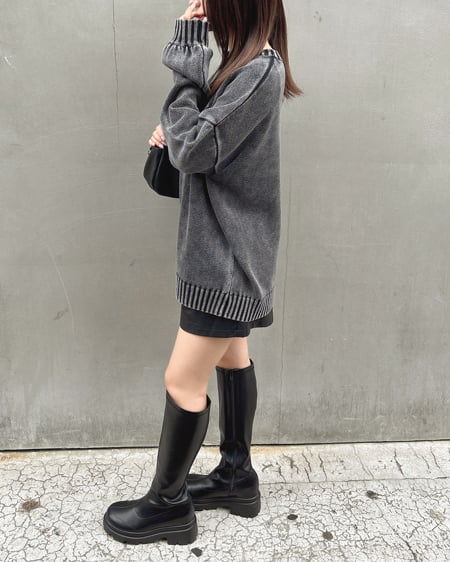 INGNI（イング） ウォッシュロゴニット ｸﾞﾚｰ