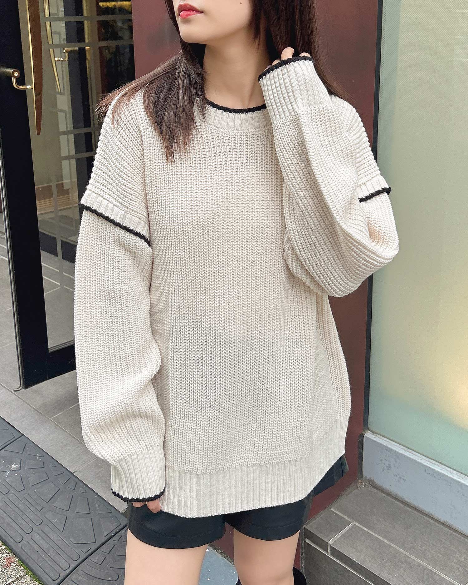 配色ステッチニット（ＯＵＴＬＥＴ）