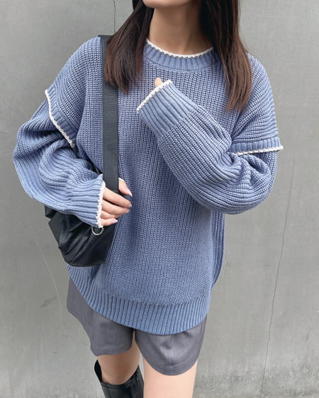 配色ステッチニット（ＯＵＴＬＥＴ）