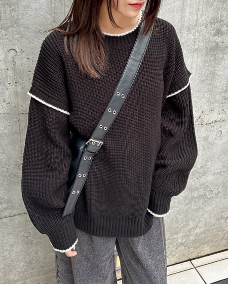 配色ステッチニット（ＯＵＴＬＥＴ）