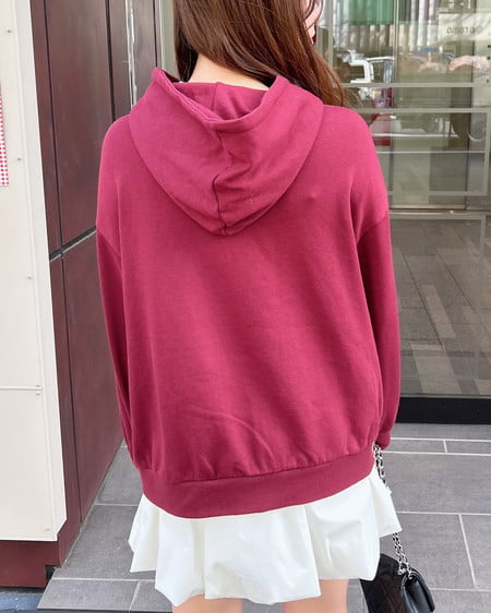 INGNI(イング) 貼付ロゴパーカー ボルドー