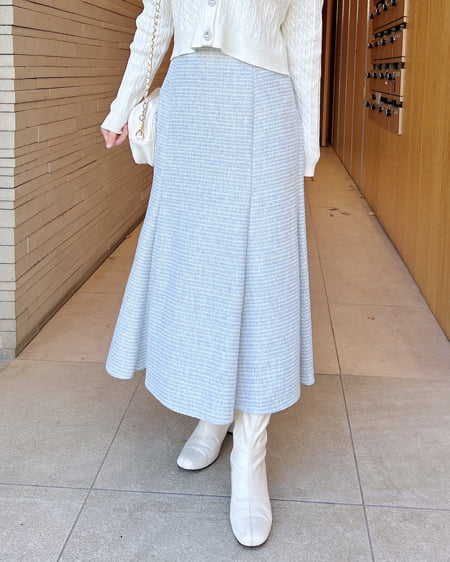 INGNI(イング) バックレースアップツイードマーメイドスカート/B サックス/ツイード