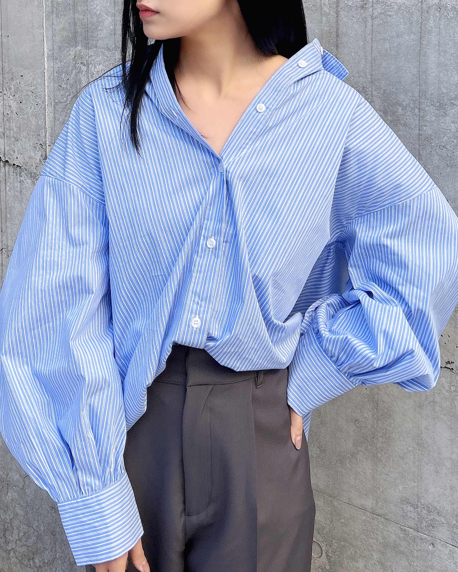 ストライプビッグシャツ