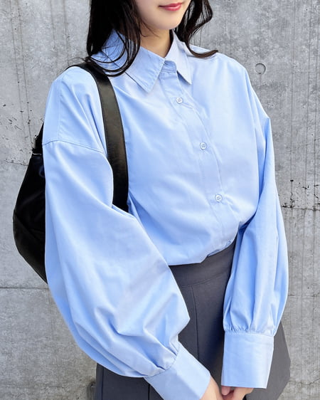 INGNI(イング) ストライプビッグシャツ サックス