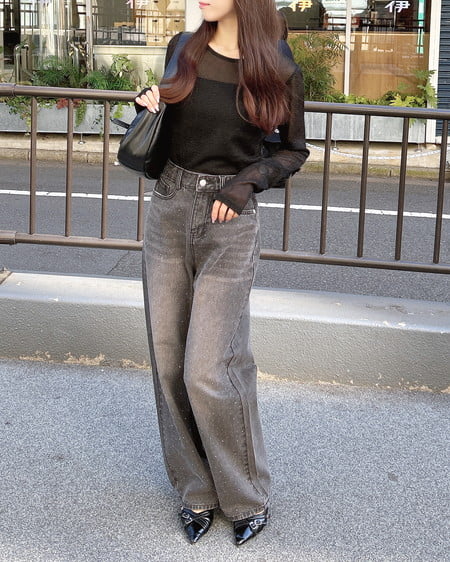 INGNI(イング) ラメシアートップス クロ