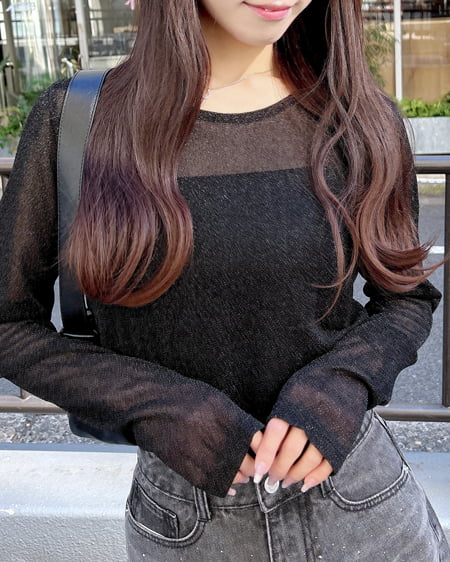 INGNI(イング) ラメシアートップス クロ