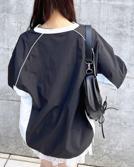 INGNI(イング) ナイロンチュニックトップス クロ