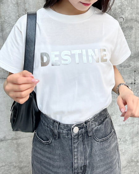 INGNI（イング） ロゴプリントTシャツ ｵﾌﾎﾜｲﾄ/ｼﾙﾊﾞｰ