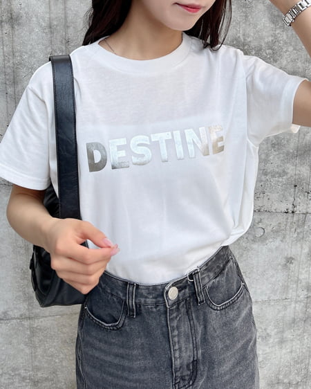 INGNI（イング） ロゴプリントTシャツ ｵﾌﾎﾜｲﾄ/ｼﾙﾊﾞｰ