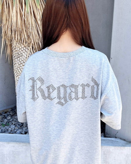 INGNI(イング) BackラインストーンロゴチュニックTシャツ グレー