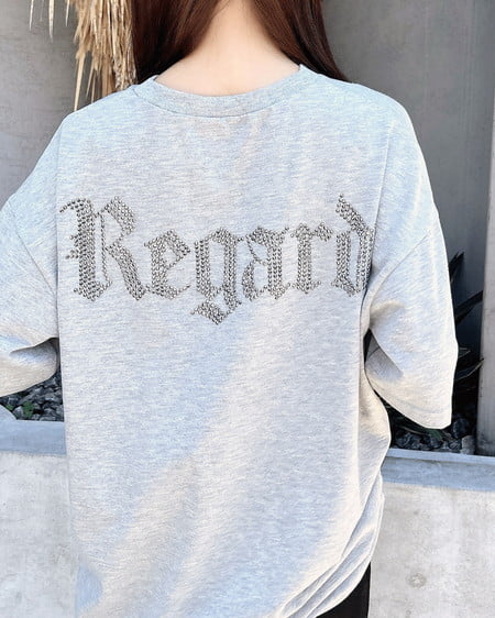 INGNI（イング） BackラインストーンロゴチュニックTシャツ ｸﾞﾚｰ