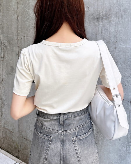 INGNI（イング） レースUPロゴTシャツ ｱｲﾎﾞﾘｰ
