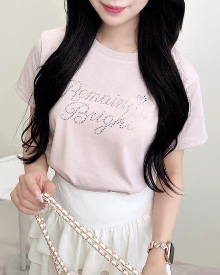 ラインストーンロゴTシャツ