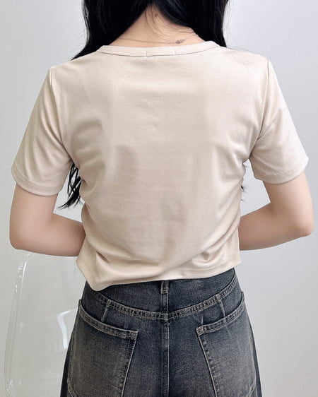 INGNI（イング） レースUPロゴTシャツ ﾍﾞｰｼﾞｭ